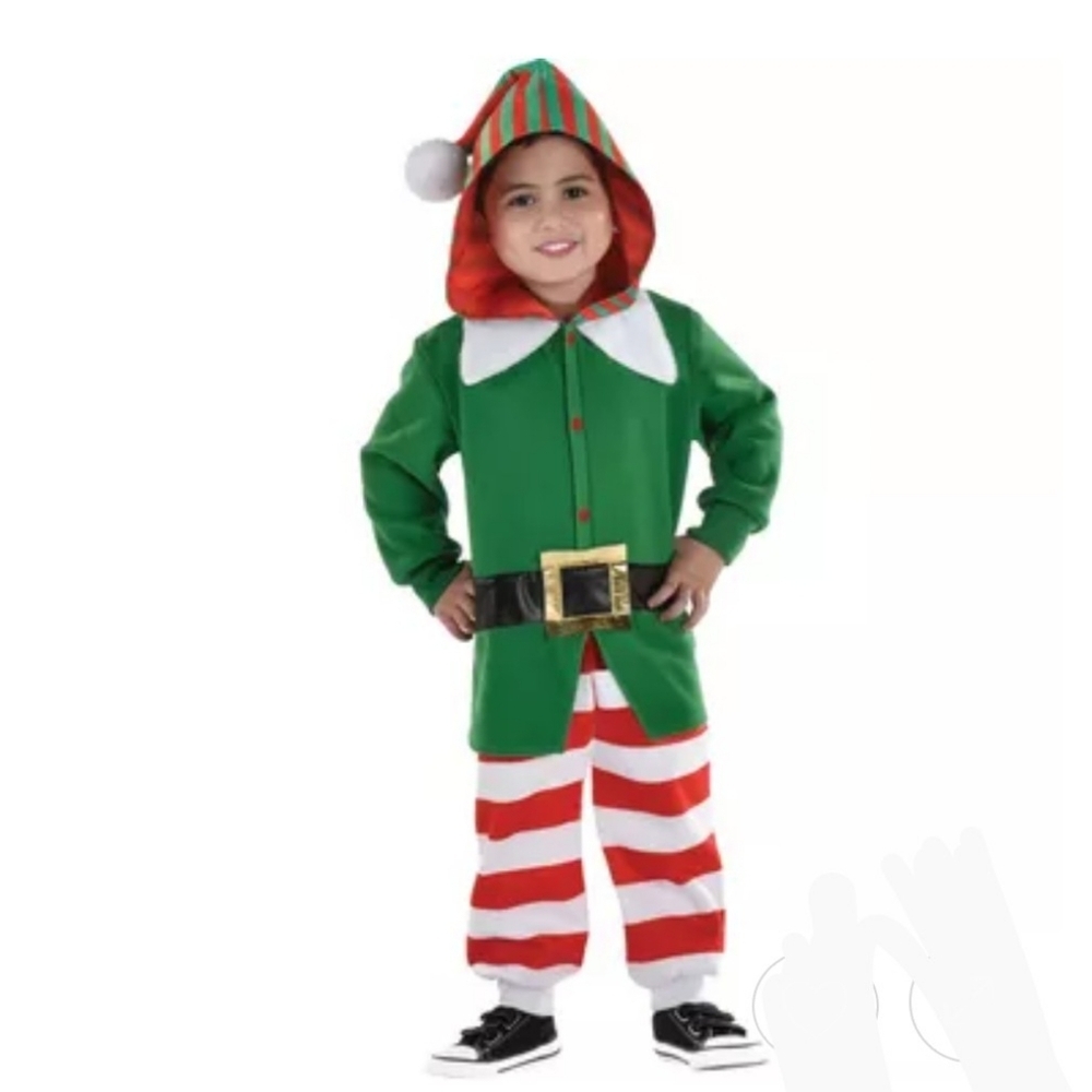 Kids' Elf One Piece Zipster Costume Size 3-4T